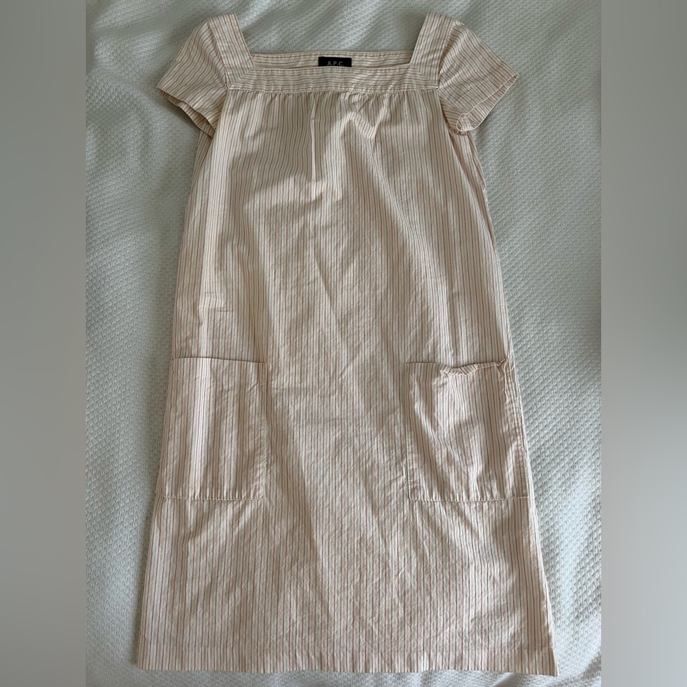 A.P.C. Square Neck Dress with Pockets Size Small